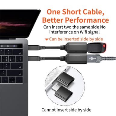USB-C til USB 3.0 adapterkabel 5 Gbps Sort