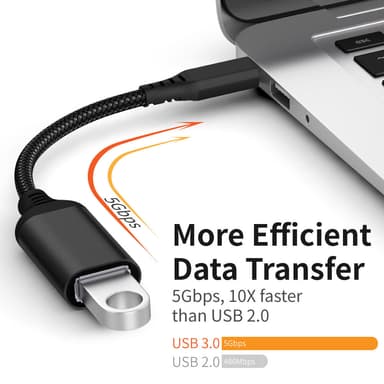 USB-C til USB 3.0 adapterkabel 5 Gbps Sort