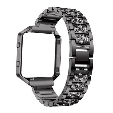 Smart urrem Diamanturrem med urramme til Fitbit Blaze Sort