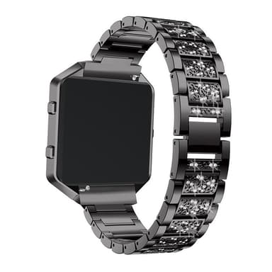 Smart urrem Diamanturrem med urramme til Fitbit Blaze Sort