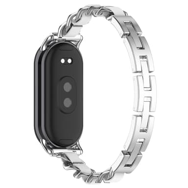 Xiaomi Band 9/9 NFC Moderigtigt armbåndsrem Sølv