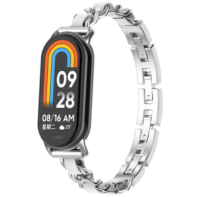 Xiaomi Band 9/9 NFC Moderigtigt armbåndsrem Sølv