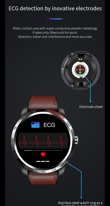 Smartwatch med blodtryk og pulsmåler
