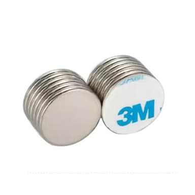 10-pak super stærke neodymmagneter med selvklæbende bagside Sølv 15 x 3mm