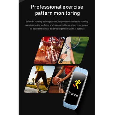 Aktivitetsarmbånd / Fitnessarmbånd / Pulsmåler Hvid