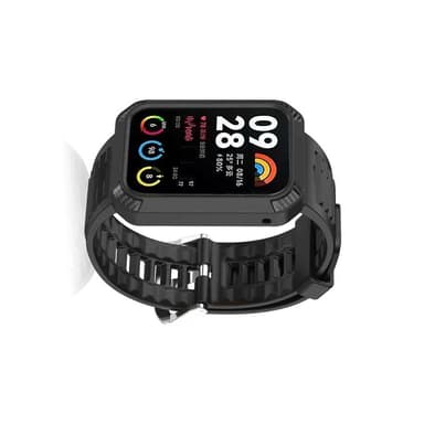 Urrem med beskyttende ramme til Xiaomi Band 8 Pro Sort