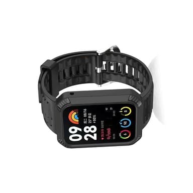 Urrem med beskyttende ramme til Xiaomi Band 8 Pro Sort