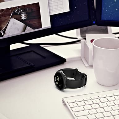 Store silikone urremme til mænd, kompatibel med Google Pixel Watch 1/2 Sort
