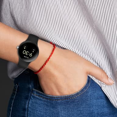 Store silikone urremme til mænd, kompatibel med Google Pixel Watch 1/2 Sort