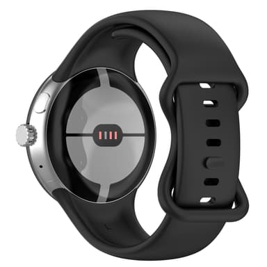 Store silikone urremme til mænd, kompatibel med Google Pixel Watch 1/2 Sort