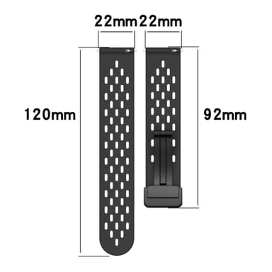 22 mm silikone urrem til Samsung Galaxy Watch 3 45 mm/Galaxy Watch 46 mm Sort