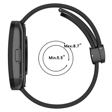 22 mm silikone urrem til Samsung Galaxy Watch 3 45 mm/Galaxy Watch 46 mm Sort