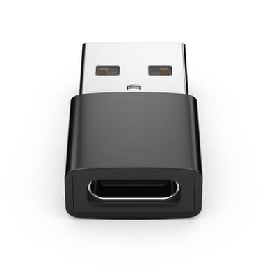 USB-A (han) til USB-C (hun) adapter Sort