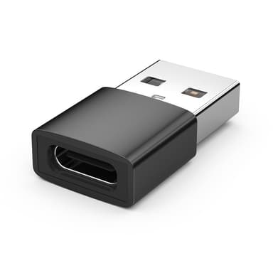 USB-A (han) til USB-C (hun) adapter Sort