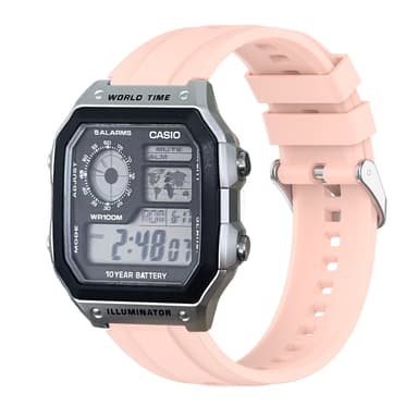 Udskiftningsurrem til CASIO W-218H AE-1200/1300 Lyserød