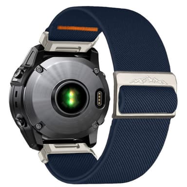 Nylon elastisk urrem til Garmin Descent MK3i Blå 22mm