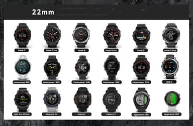 Nylon elastisk urrem til Garmin Descent MK3i Blå 22mm