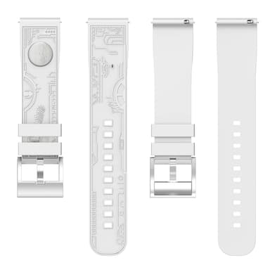 20 mm silikone urrem til Samsung Germin Huawei Hvid