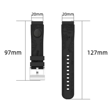 20 mm silikone urrem til Samsung Germin Huawei Hvid