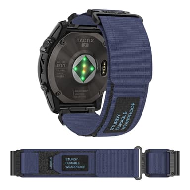 Velcro nylon sportsrem Garmin wtach Blå 22 mm