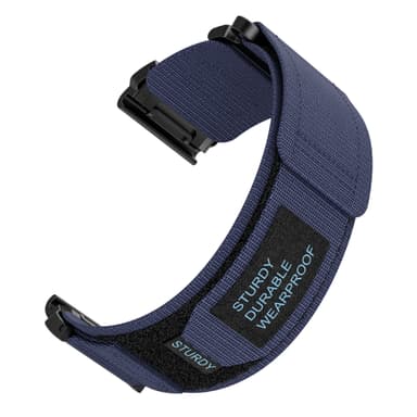 Velcro nylon sportsrem Garmin wtach Blå 22 mm