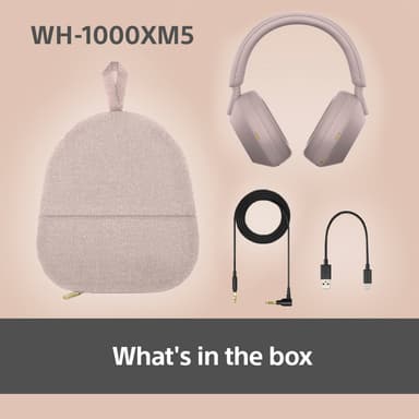 Sony WH-1000XM5 trådløse around-ear-hovedtelefoner (røget lyserød)