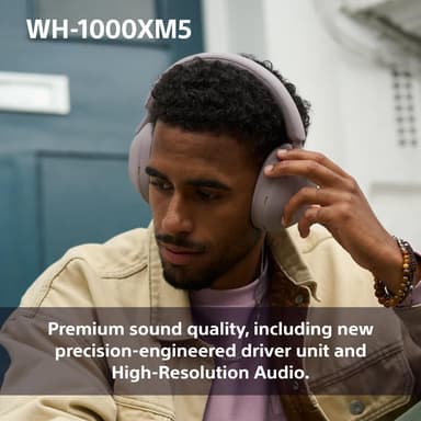 Sony WH-1000XM5 trådløse around-ear-hovedtelefoner (røget lyserød)