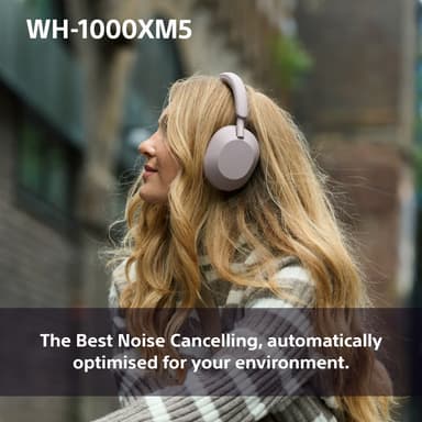 Sony WH-1000XM5 trådløse around-ear-hovedtelefoner (røget lyserød)