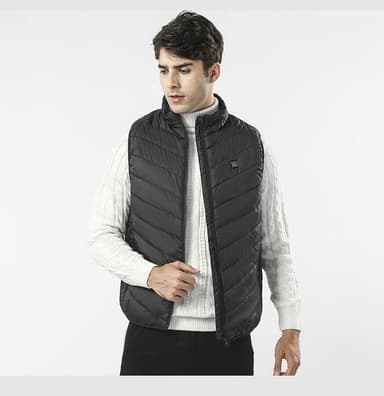 Genopladelig Opvarmet vest/varmevest 4 varmezoner Sort M