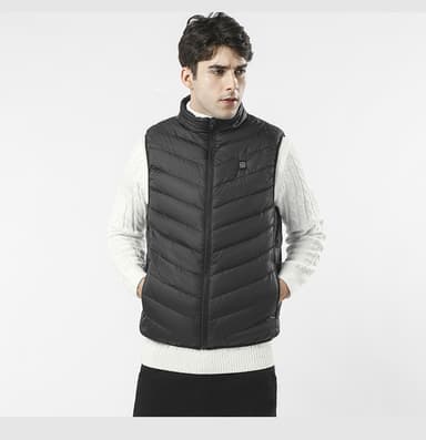 Genopladelig Opvarmet vest/varmevest 4 varmezoner Sort M