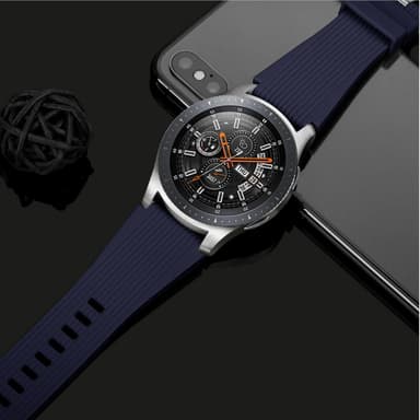 Samsung Galaxy Watch 46 mm bånd blød silikone erstatningsrem Blå (L)