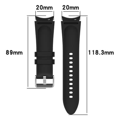 Silikone ensfarvet armbåndsurrem til Samsung Galaxy Watch Sort S