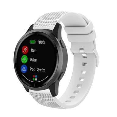 Urrem 20 mm til Garmin, Samsung, Huawei, Amazfit Hvid