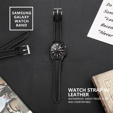 Samsung Galaxy Watch 3 (41 mm) armbånd læder Sort