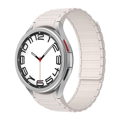 Magnetisk silikone urrem til Samsung Galaxy Watch 4, 4 Classic Hvid