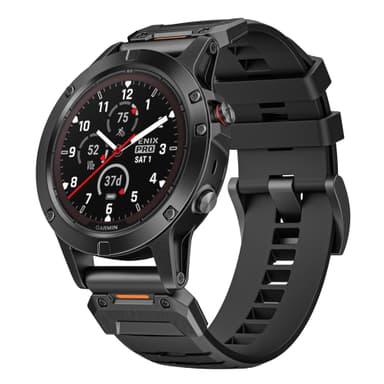 26 mm urrem til Garmin Fenix 3/5/5X/6X/7X Sort