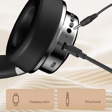 Hifi Trådløst On-Ear Headset Bluetooth Hovedtelefoner Gaming Musik Metal Retro