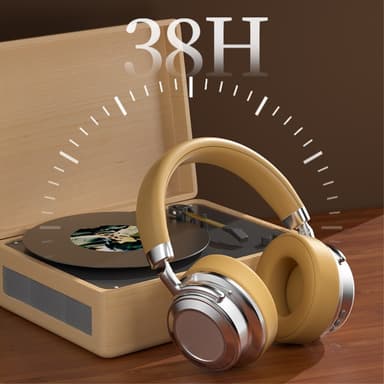 Hifi Trådløst On-Ear Headset Bluetooth Hovedtelefoner Gaming Musik Metal Retro