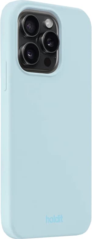 Holdit Silicone iPhone 15 Pro etui (mineral blå)
