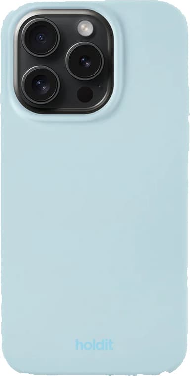 Holdit Silicone iPhone 15 Pro etui (mineral blå)