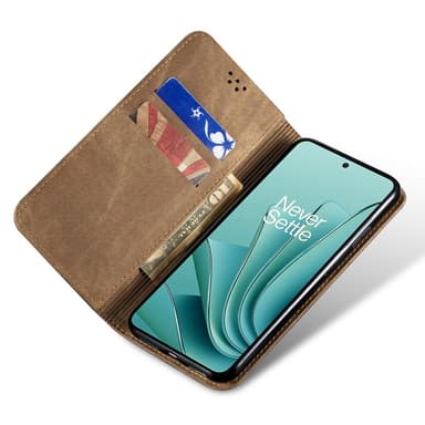 SKALO OnePlus Nord 4 Jeans Flip Cover - Khaki