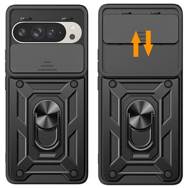 SKALO Google Pixel 9/9 Pro Armor Hybrid Metal Ring Camera Slider - Sort