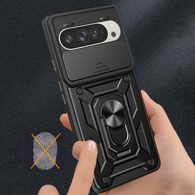 SKALO Google Pixel 9/9 Pro Armor Hybrid Metal Ring Camera Slider - Sort