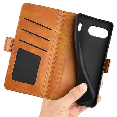 SKALO OnePlus Nord 4 Premium Wallet Flip Cover - Brun