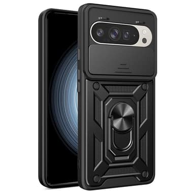 SKALO Google Pixel 9/9 Pro Armor Hybrid Metal Ring Camera Slider - Sort