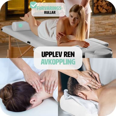 Massagebriks med 2 zoner, 7,5cm polstring + ruller - hvid