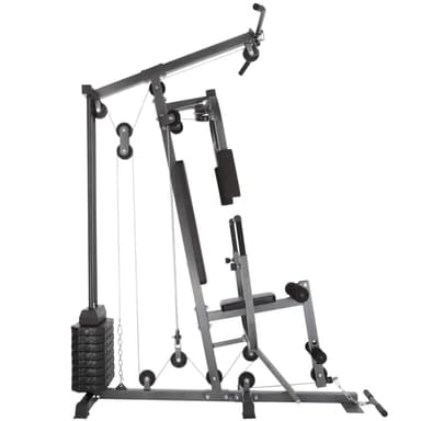Træningsstation home gym med bænkemodul - sort