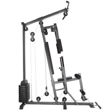Træningsstation home gym med bænkemodul - sort