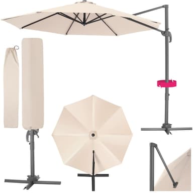 Parasol Daria med overtræk 300cm - beige