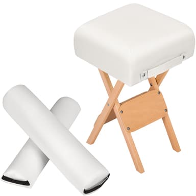 Massageudstyr 1 skammel + 2 ruller - hvid